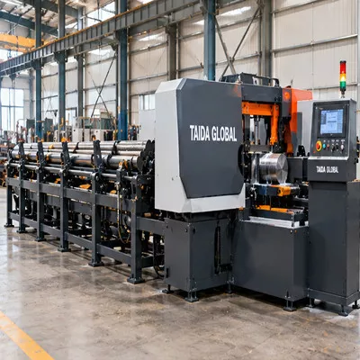Fully Automatic Band Saw with Bar Feeder