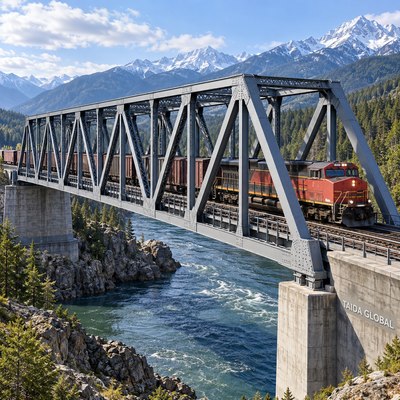 Railway Steel Through-Truss Bridge