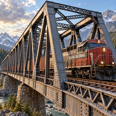 Railway Steel Through-Truss Bridge