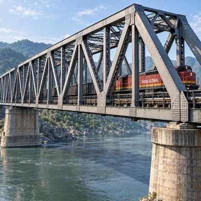 Railway Steel Through-Truss Bridge