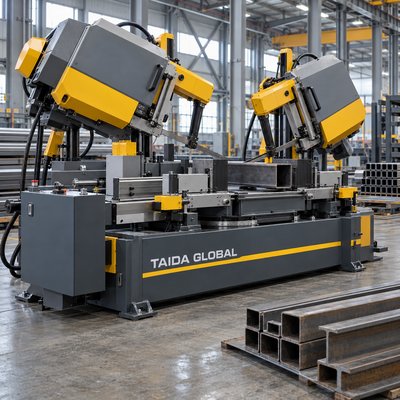 Dual-Miter Band Saw for Steel Profiles
