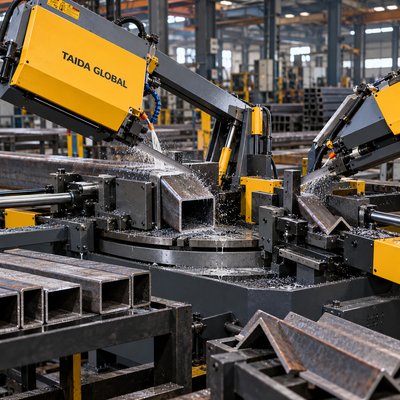 Dual-Miter Band Saw for Steel Profiles