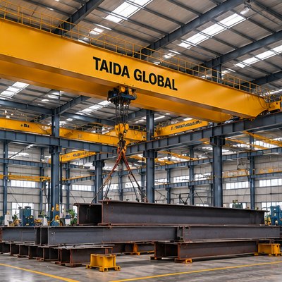 Heavy-Crane Steel Manufacturing Hall